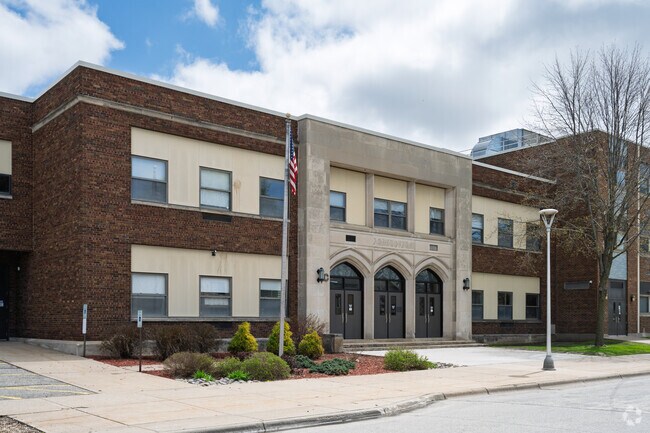 Logan Middle School has a separate entrance for the auditorium.