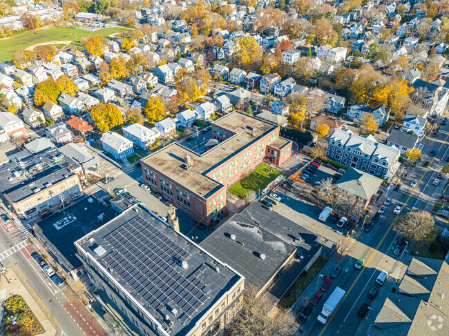 Charles Sumner School is bordered on two sides by homes in the Roslindal community.