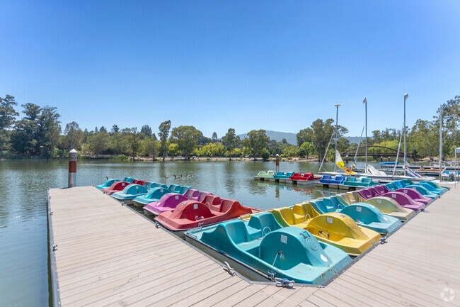 Grab a paddle boat at the docks of Vasona County Lake Park in West Los Gatos.