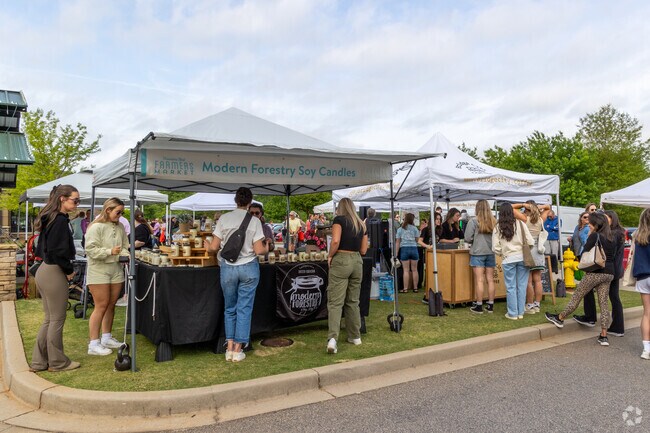 Crowds gather in Trailblazer Park for the Travelers Rest Farmers Market.