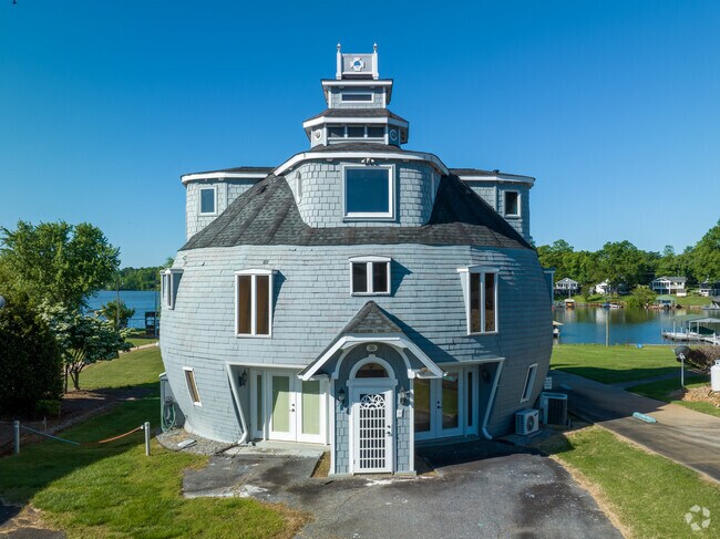 Roundhouses look neary spherical on lake Bowen in Inman.