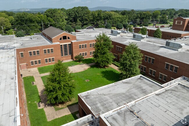 Courtyard of New Century Technology High School in Huntsville Alabama.