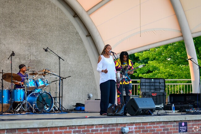 Locals can enjoy live music and events at Arcadia Creek Festival Place.