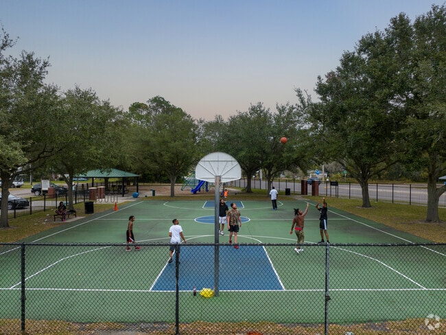 Garden City Park is a great place for a game of basketball.