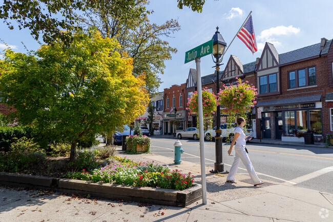 Flower plantings brighten every corner of Floral Park.
