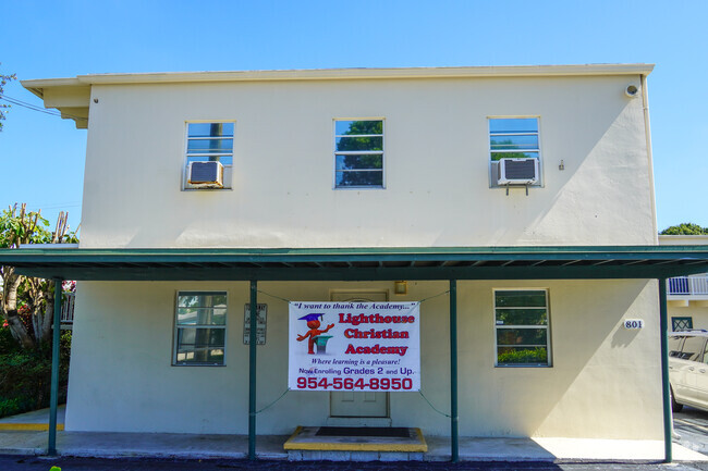 The main entrance to Lighthouse Christian Academy in Ft Lauderdale, FL.