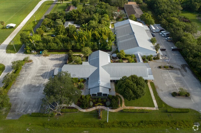 White City Liberty Baptist School aerial map view over school building looks like a cross