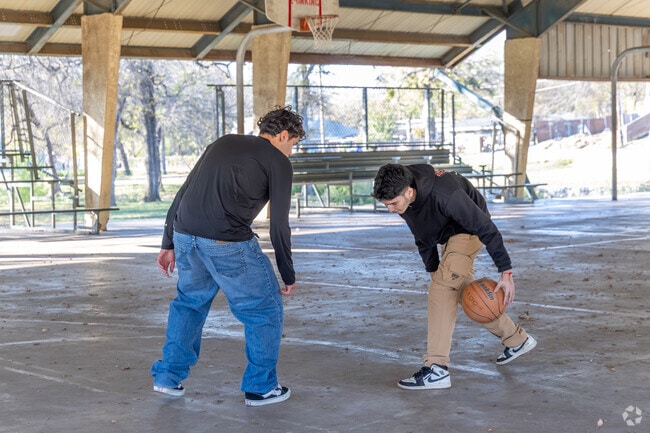 Kids in Cockrell Hill head to Arcadia Park for basketball fun.