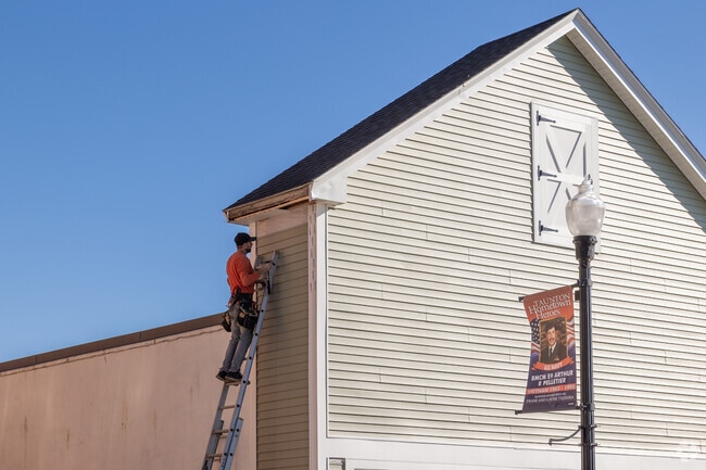 A local business gets some new siding in Prospect Hill.