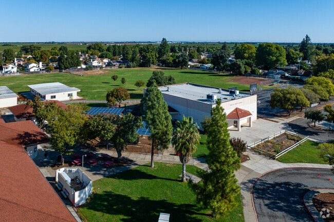 Winters Middle School offers a sprawling campus when viewed from above.
