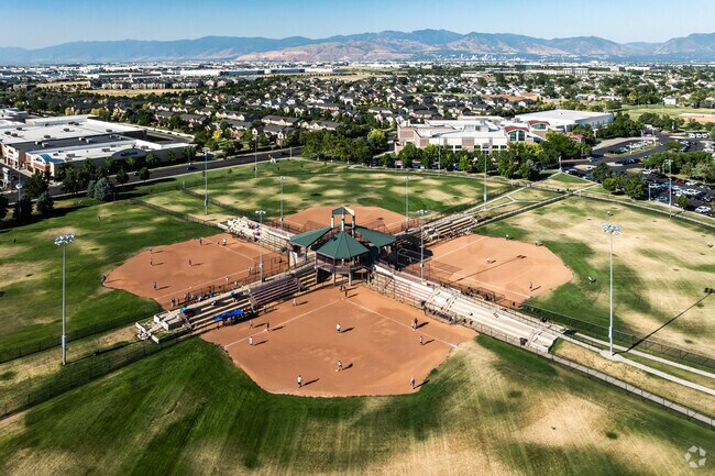 Locals play basketball at Field of Dreams in Hunter.