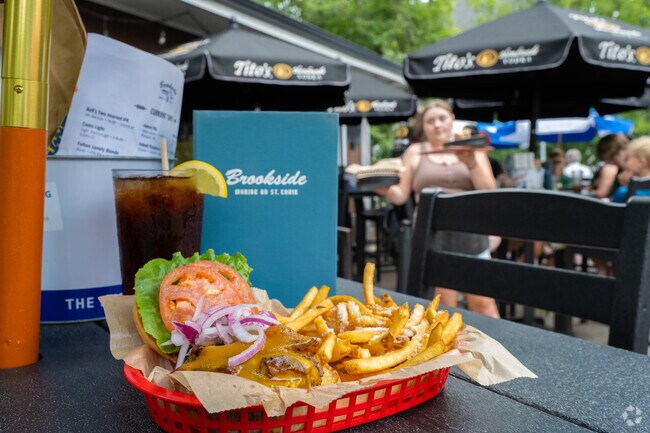 Brookside is known for their amazing burgers and pizza.