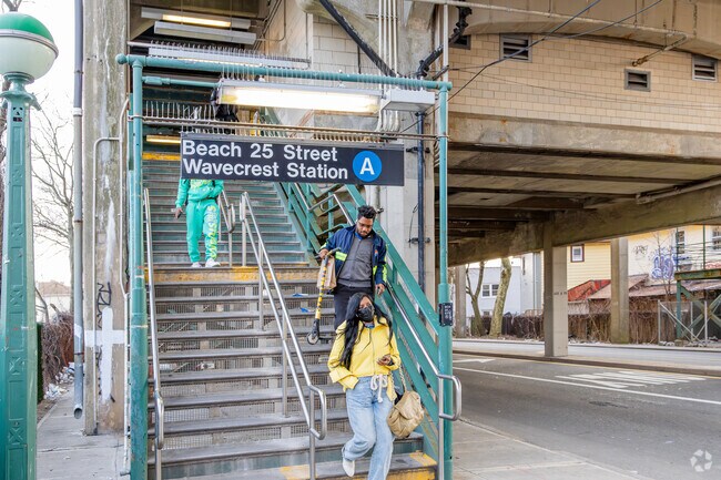Beach 25th St Station is the closest one to Bayswater.