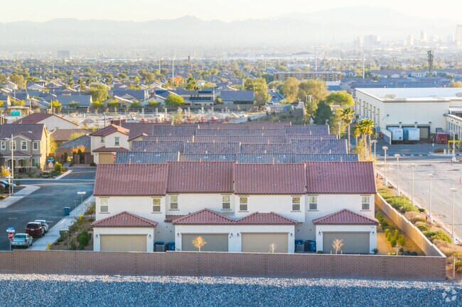 Deer Springs townhomes feature spacious garages and convenient access to the nearby freeway.