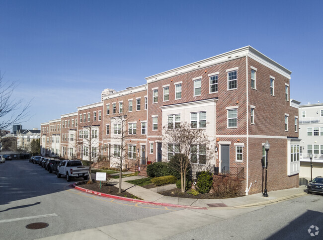 Luxury townhomes sit near the water in Riverside.