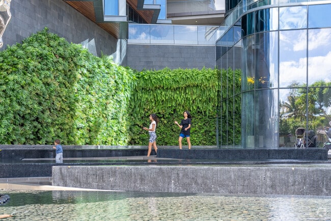 Luxury condos line the streets of Ward Village.