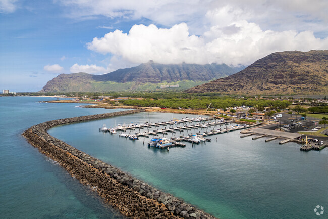 The Waianae Boat Harbor offers gorgeous views and gentle waters.