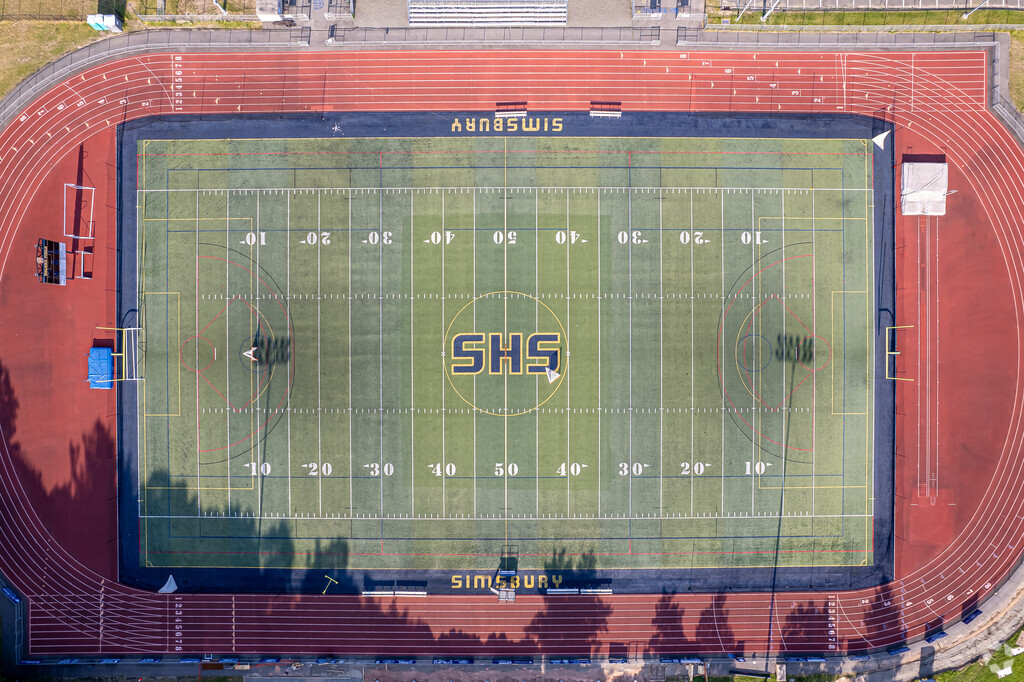 Simsbury High School is home of the Trojans who play Division L football.