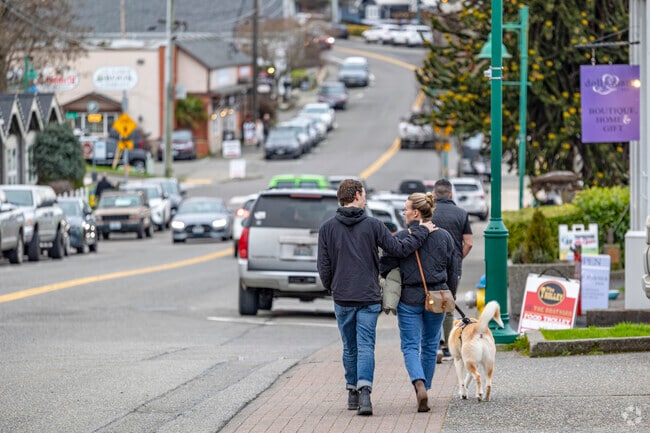 Dog walkers are a common sight in Gig Harbor North.