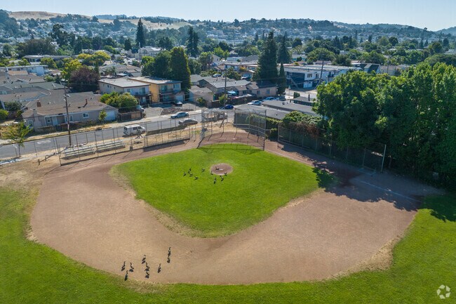 East Oakland Pride Elementary has a baseball field for students to enjoy during their breaks.