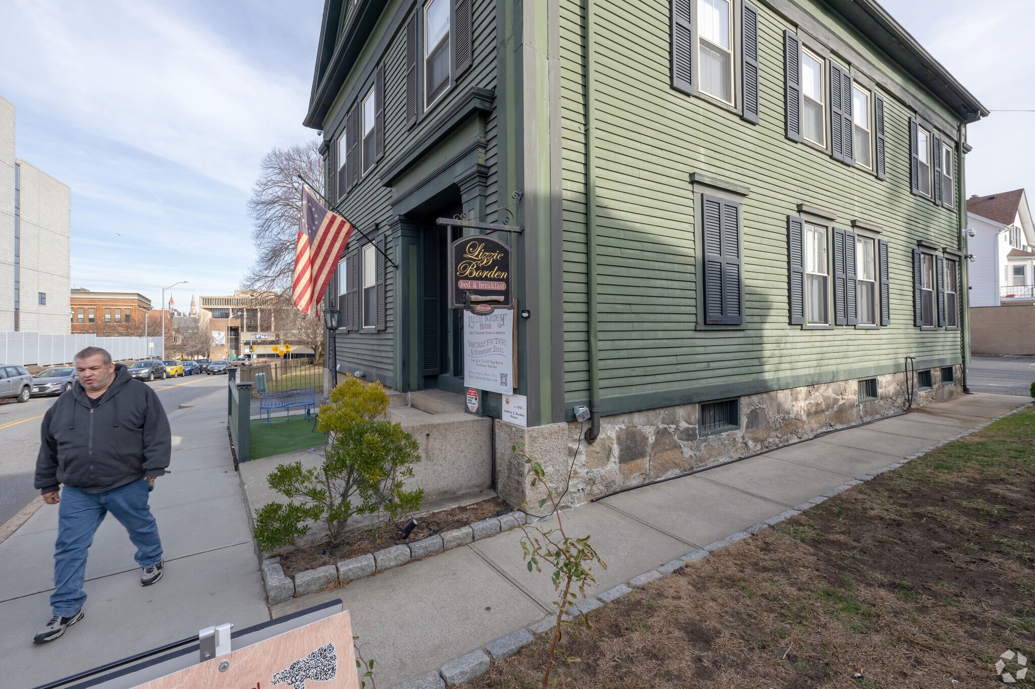 An infamous spot in Corky Row is the Lizzie Borden House, site of a gruesome crime in 1892..