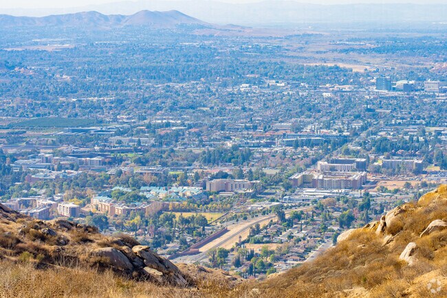 Marvel at the expansive cityscape of Moreno Valley from the mountaintop.