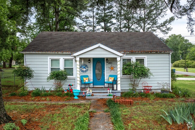 Many homes have small front porches in Cabot.