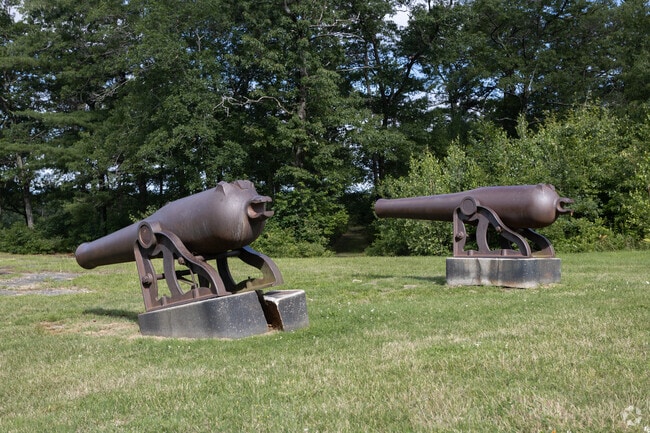 These canons stand at the Weston Observatory near Wellington Manchester.