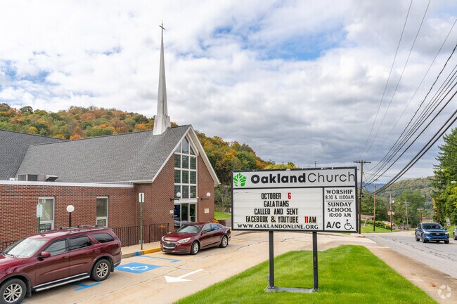 Oakland Church along Bedford St offers residents a place to congregate.