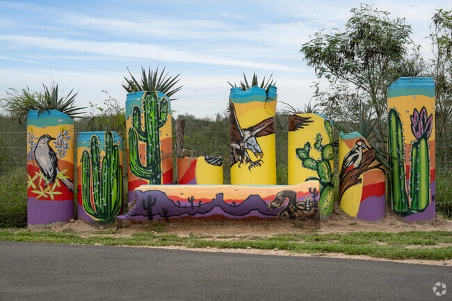 A beautiful mural reflecting the local wildlife and geography.