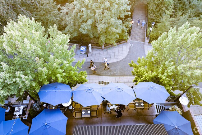 Northwest Ashland locals are walking distance to downtown restaurants through Lithia Park.