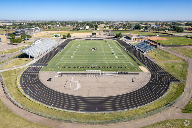 Prairie View High School features a track and football field for afterschool activities.