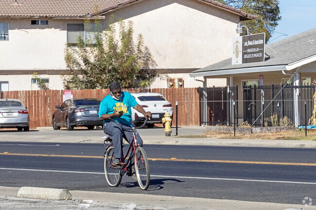 Take a bike ride to shops located near Southeast Merced.