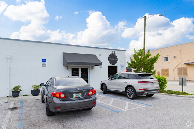 Pleasant City's Pescatore offers a delightful dining experience with its charming, cozy exterior