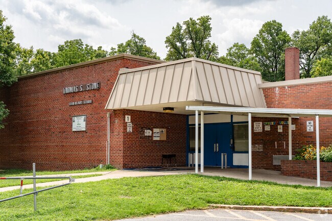 Entrance to Thomas S. Stone Elementary School.