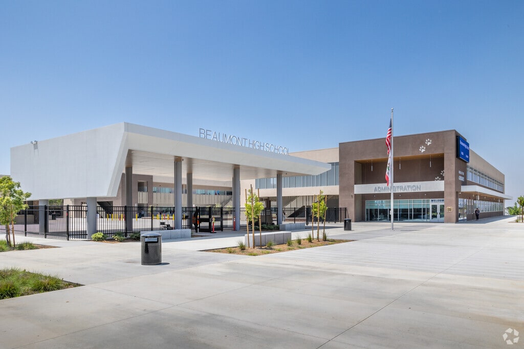 Beaumont Senior High School serves students in the Cherry Valley neighborhood of Beaumont.