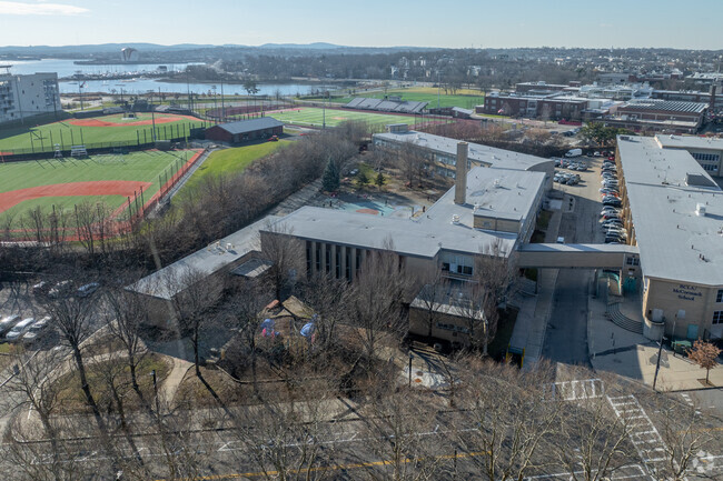Dever Elementary School in Dorchester is situated just behing BC High School.