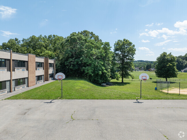 The basketball court at Highland Elementary School.