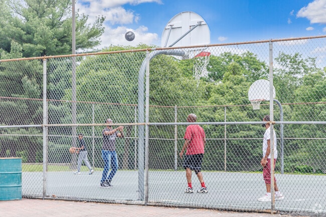 Shoot some hoops while waiting on the bus in Rosedale.