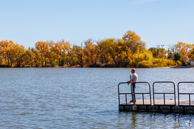 South Cheyenne residents can fishing in the lake at Lions Park.
