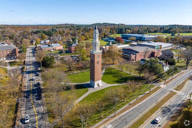 The clock tower at the historic Phillips Academy Andover in Andover, MA.