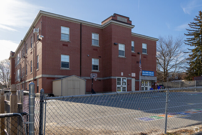 Front side of Raices Dual Language Academy in Central Falls, RI.