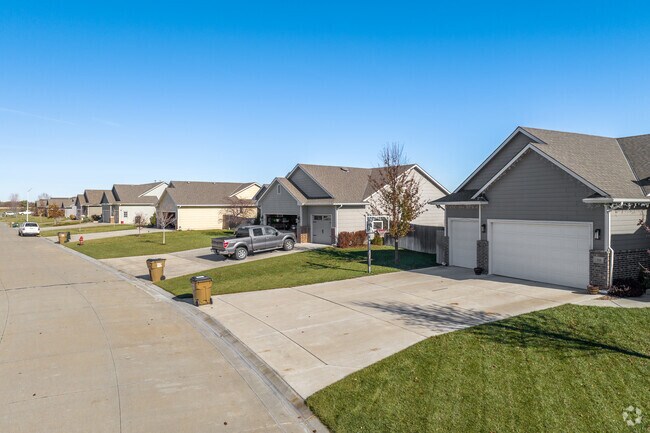 Many homes in Hesston have three-car garages.