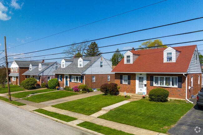 Classic brick Cape Cod homes add character to the streets of Folsom, PA.
