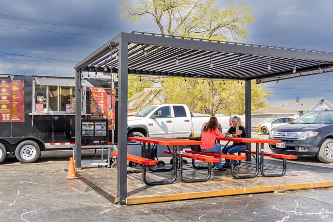 Enjoy some tasty tacos at one of many food trucks found near Trolley Park.