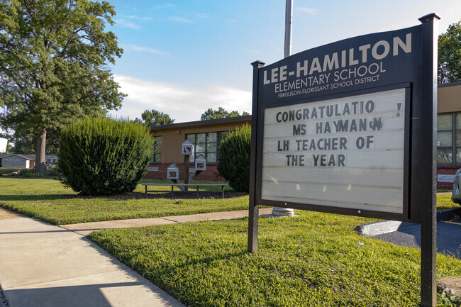 Lee Hamilton Elementary School sign in Ferguson.