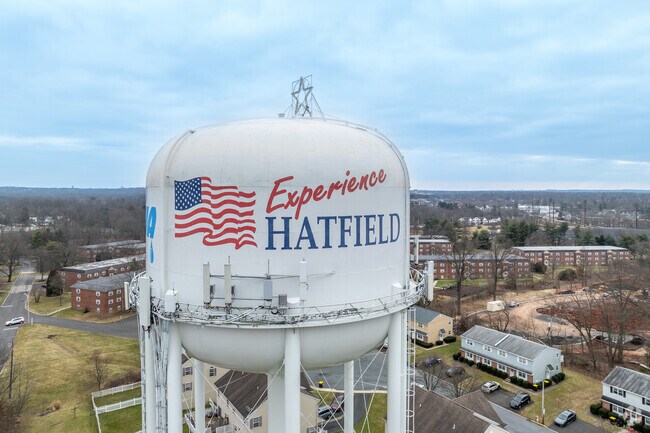 The Hatfield Water tower is a town landmark.