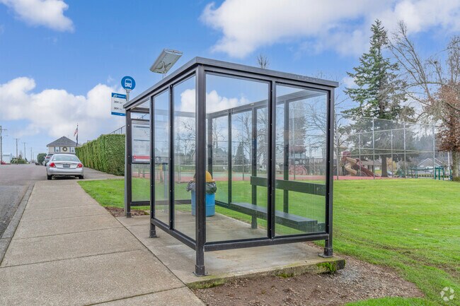 Cherriot's bus stop conveniently located in Sublimity, OR.