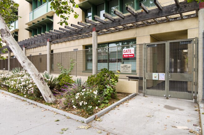 Side entrance to Charles H. Kim Elementary School in Los Angeles California.