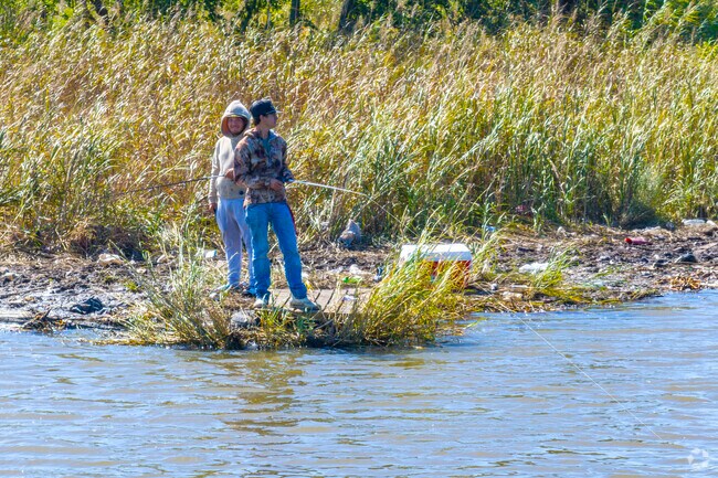 Fishing is a popular pastime in this water bound community.